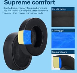 Vervangende Oorkussens voor SteelSeries Arctis Nova Pro Wireless Hoofdtelefoons van MMOBIEL – Cooling Gel Koptelefoon Oorkussens - Noise Isolation Earpads – Zwart — thumbnail 2