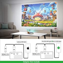 Mini Beamer - Input tot 1080P Full HD - Projector - Mini Projector - HDMI - USB - Wit / geel - Smartphone - Draagbaar - Ingebouwde speaker — thumbnail 2