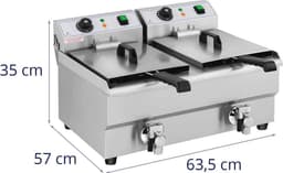 Professionele Elektrische Friteuse met Dubbele Tank 20L - Roestvrijstalen Frituurmachine voor Perfect Gefrituurd Voedsel — thumbnail 6