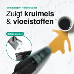 Kruimelzuiger Snoerloos - Handstofzuiger met 5 opzetstukken - Kruimelzuiger - Zwart - Vivid Green — thumbnail 5