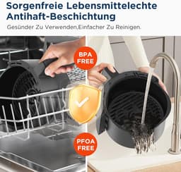 4L XL Heteluchtfriteuse met LED-Touchscreen en 8 Kookfuncties — thumbnail 5