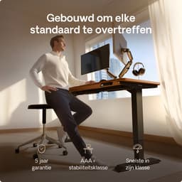 Desktronic HomePro Zit-sta Bureau Elektrisch In Hoogte Verstelbaar, 180x80cm Zwart/Notenhout, Stille Dubbele Motor, Hoogte 62-126cm — thumbnail 3