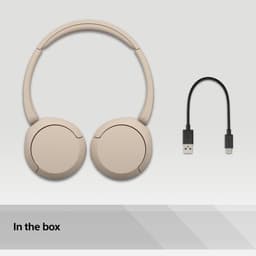Sony WH-CH520 Draadloze Bluetooth-koptelefoon – tot 50 uur batterijduur met snellaadfunctie， on-ear model – Beige — thumbnail 2