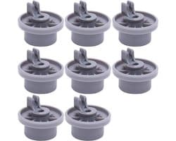 Dishwasher Wheels - Vaatwasser Onderdelen - Stevige Wielen - Voor Onderkorf - Universele Montage - Voor Bosch & Beko - Grijs - 8 stuks