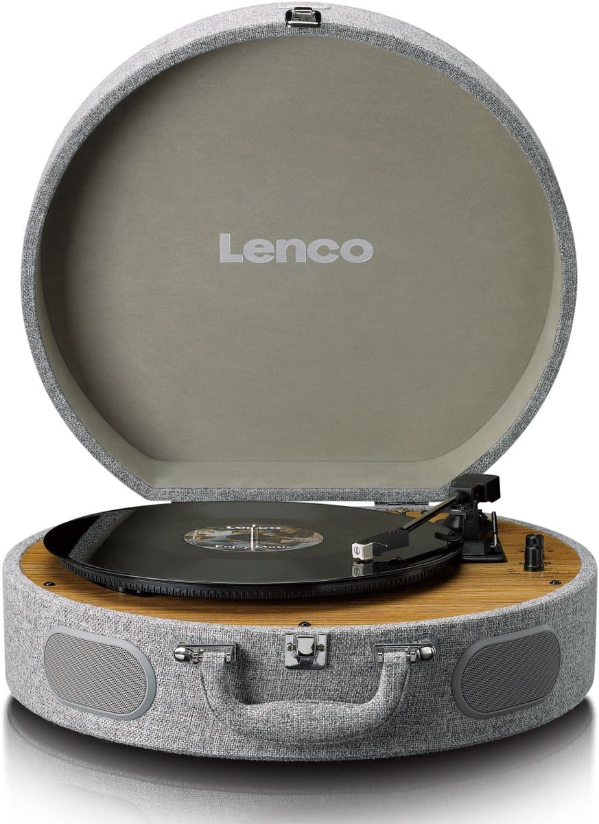 Lenco Retro Platenspeler - Koffer Platenspeler met ingebouwde Speakers - Bluetooth en AT3600L cartridge - LS-66GY - Grijs — afbeelding 1