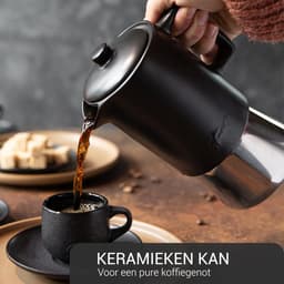 Steinzeit Design Espressomaker van Keramiek (300ml) - Espressomaker Inductie geschikt voor alle soorten fornuizen - Mokkakan met RVS basis en keramische kan - Espressomaker Roestvrij Staal — thumbnail 4