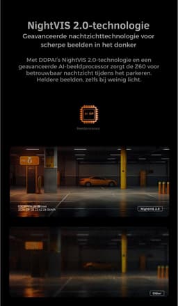 4K Ultra HD Dashcam Auto Voor en Achter Camera - GPS - 3 Inch Beeldscherm - DDPAI Z60 — thumbnail 2
