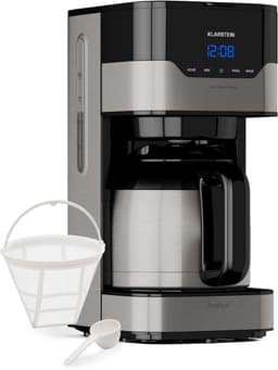 Klarstein 1,2 L Koffiezetapparaat met Thermoskan en Timer, Filterkoffiezetapparaat voor 10 Kopjes, 800 W Grote Filterkoffiemachine, Koffiezetapparaat met RVS Thermoskan - voor Keuken - Touch - Display - Coffee Machine - Koffieautomaat — thumbnail 2