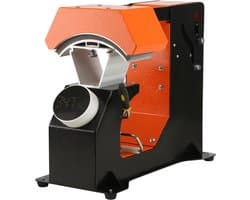 Warmtepers voor Hoeden, 3-in-1 Automatische Pettenpersmachine. 6,4 x 3,5 inch Clamshell Sublimatietransfer. Automatische Ontgrendeling, Digitale Knopbediening. 3 Verwisselbare Warmtekussens