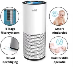 Cityline Luchtreiniger Ultra - Luxe Metalen behuizing - tot 55 m² - 460 m³ CADR - Geavanceerd 4 laags HEPA filter - Auto modus & Luchtkwaliteit sensor - LED display - Wifi functionaliteit - Slaapstand - Timer — thumbnail 4
