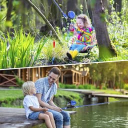 Kindervishengel - 1.2M - Vishengel Set Voor Beginners -Vishengel Kinderen - Complete Hengelset - Vishengelset - Vishengel set - Hengel - Met spincast-vismolen, visgerei, vislokmiddelen, vislijnen - Blauw — thumbnail 3