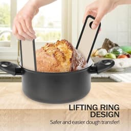 ZYLARO Siliconen Bakmat - 2 Stuks Bakmat Voor Nederlandse Oven - vaatwasserbestendig - Lange Handvatten Deeg Mat - sling bakmat - Voor Airfryer, Oven En Magnetron - grijs — thumbnail 2