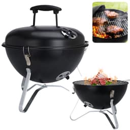 Cheqo® Bolvormige Barbecue - Tafel BBQ - Barbecue Tafelmodel - Zwart Metaal - Met Deksel en As Schaal - Inclusief EBOOK — thumbnail 1