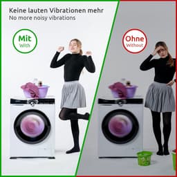 Anti Trillingsmat Wasmachine - en Wasdroger - Geluidsdempende Antislip Mat - Rubber Mat Trillingsdempers - Trillingsdempers wasmachine – Extra dik - Voetjes wasmachine & droger - Wasmachine demper – Anti trillings - vibratie - dempers pads – Antislip — thumbnail 2