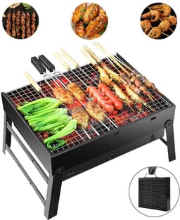 SMH LINE® Opvouwbaar Houtskool BBQ - Opvouwbare en Draagbare Barbecue - Incl. Vuurschaal en Grillrooster - 36x27x20cm (LxBxH) - Tafelbarbecue — thumbnail 5