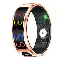 WizBay Premium Select® Smart Ring Color LED Rosé Goud - Maat 12 - Hartslag Slaap Zuurstof - Gesture - Multi Sport Modi