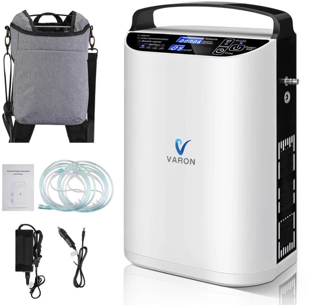 Zuurstofmachine - Zuurstofapparaat - Zuurstofconcentrator – Draagbare Zuurstofmachine – Pulsstroom – 5 Liter – 93% ± 3% Zuiverheid – Instelbare Flow – Thuisgebruik – Auto – Buiten – Compact – Stil – EU Stekker – Lichtgewicht — afbeelding 1