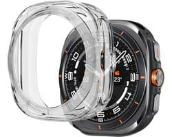 Bandz TPU hoesje geschikt voor Samsung Galaxy Watch Ultra / Ultra 2025 - gegalvaniseerde TPU case - hoes met extra beschermende randen (transparant)