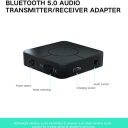 Bluetooth Transmitter & Receiver 2 in 1 - BT 5.0 - 3.5MM AUX / RCA - Bluetooth Zender - Bluetooth Ontvanger - Bluetooth Transmitter - Bluetooth Receiver - met RCA kabel - zwart — thumbnail 4