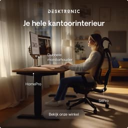 Desktronic HomePro Zit-sta Bureau Elektrisch In Hoogte Verstelbaar, 180x80cm Zwart/Notenhout, Stille Dubbele Motor, Hoogte 62-126cm — thumbnail 2