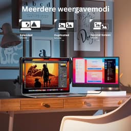 CRLYN® Portable Monitor - Tri Screen - Laptop Uitbreider - Full HD - Zwart — thumbnail 3