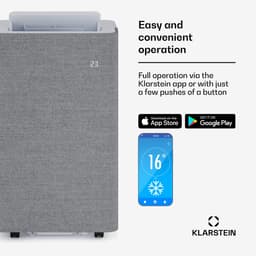 Klarstein Mobiele Airco AireLux Draagbare Airconditioner - 14.000 BTU, Smart App & Voice Control, voor kamers tot 30 m², 4-in-1 Koelen, Ontvochtiger, Ventilator & Slaapstand, Stil, Window Kit Inbegrepen, Grijs - Mobiele Airconditioner — thumbnail 13