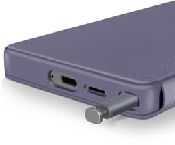 Avizar Leren etui Geschikt voor Samsung Galaxy S25 Ultra Display Venster Raamkaarthouder, Lavendel — thumbnail 3