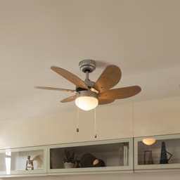 QAZQA Fresh 30 Plafondventilator met lamp - 1 lichts - 80cm - Grijs — thumbnail 3