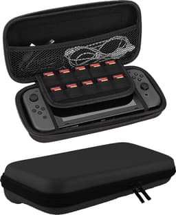 Hoes Geschikt voor Nintendo Switch Lite Case Hoesje Met Koord - Bescherm Hoes Geschikt voor Nintendo Switch Lite Hoes Hard Cover - Zwart — thumbnail 1