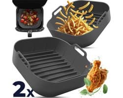 Fentic Airfryer Siliconen Bakje – 2 Stuks – 20,5 cm – Herbruikbaar – Geschikt voor Philips, Cosori, Ninja, Cecotec, Tefal, Princess – Accessoires voor Airfryers