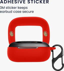 kwmobile cover voor oordopjes case - geschikt voor JBL Live Flex 3 / Live Buds 3 / Live Beam 3 - Trendy beschermhoes draadloze oordopjes in rood — thumbnail 2
