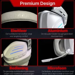 Phreeze GHW3 Gaming Headset met Microfoon - Bluetooth + 2.4Ghz USB C + USB A Dongle - Draadloos - RGB - 7.1 3D Surround Sound - Ultra Low Latency - Geschikt voor PS5, PS4, Nintendo Switch, PC Game Headsets PS5 — thumbnail 2