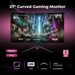 GAME HERO® 27 inch QHD VA Curved Monitor - Gaming Monitor - 180hz Monitor - 1ms — thumbnail 2