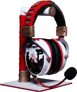 LEXIP X UBISOFT - ASSASSIN'S CREED SHADOWS - Headset- en hoofdtelefoonstandaard - Universeel - Exclusief design - Met stof omwikkeld - zwart, wit, rood — thumbnail 4