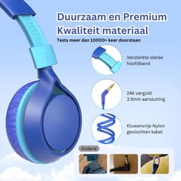 ApexArte® Koptelefoon Kinderen met Draad - Gaming Headset - Blauw — thumbnail 4