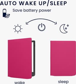 kwmobile flip cover geschikt voor Pocketbook InkPad 4 / Color 3 / Color 2 / Vivlio InkPad 4 / InkPad Color 3 - Case met magnetische sluiting en handvat - Hoes voor e-reader in neon roze - design — thumbnail 2