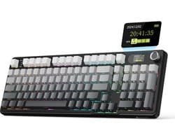 ATTACK SHARK X98PRO - Draadloze Mechanisch Gaming Toetsenbord - Side Printed PBT Keycaps - TFT Scherm - Multifunctionele Draaiknop - Wired/2.4G/Bluetooth Tri-Mode - Gasket Mod - 98keys - Moonlit Night