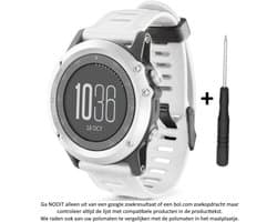Wit Siliconen Horlogebandje 26mm geschikt voor Garmin Fenix 3 / 3 HR / 3 Sapphire, Garmin Fenix 5x, Garmin D2 & Garmin Quatix 3 – Maat: zie maatfoto – NIET Quickfit Compatibel – 26 mm white smartwatch strap - band