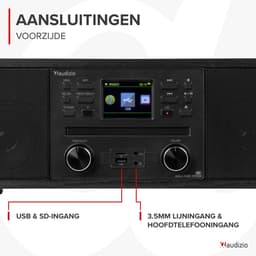 Internetradio - Audizio Avola alles-in-één radio met Bluetooth - DAB+/FM - CD speler - Zwart — thumbnail 4