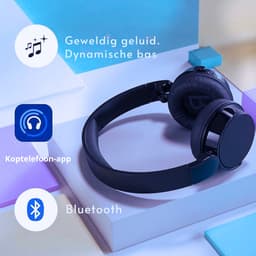 Leichte On-Ear Draadloze Bluetooth Hoofdtelefoon Met Passieve Geluidsisolatie - 55 Uur Afspeeltijd -Natuurlijke Geluid - Heldere Gesprekken - Dynamische Bass - 2 Uur USB Opladen - Blauw — thumbnail 2
