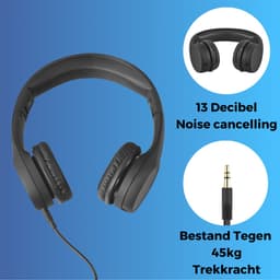 WiseQ Junior Kinderkoptelefoon met Draad – Koptelefoon Kinderen vanaf 3 Jaar – Koptelefoon Peuter – Hoofdtelefoon met Kabel – 85 dB Volumebegrenzer – Opvouwbaar – Met Stickers – Zwart — thumbnail 5