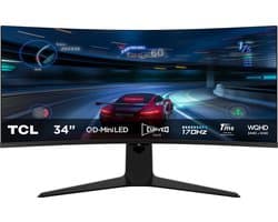 TCL 34R83Q - Ultrawide QHD Mini LED Gaming Monitor - QLED - HDR1600 - USB-C 90w - 34 inch