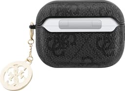 GUESS, Hoesje geschikt voor AirPods Pro - 4G Script met Glinsterende Charm & Strass, Zwart — thumbnail 3