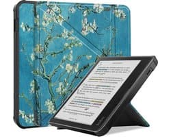 e-Reader Hoesje Origami Book Case met Wake/Sleep-functie - Kobo Libra Colour Hoesje - Bloesem