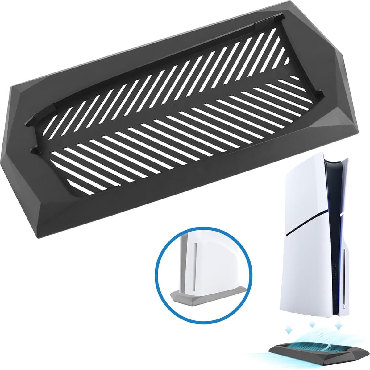 YONO Standaard Vertical geschikt voor Playstation PS5 SLIM - Stand - Houder - Accessoires - Zwart — afbeelding 1
