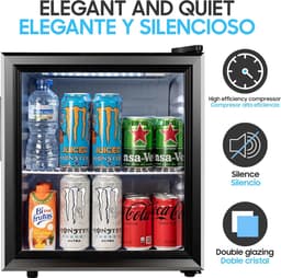 Equivera Mini Fridge for Drinks - Kleine Koelkast - Mini Koelkasten - Minibar - Mini Fridge - Mini Koelkast - Mini Koelkastje - Must have voor in Huis! — thumbnail 5