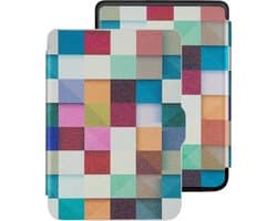 Lunso - Geschikt voor Kobo Clara HD hoes (6 inch) - sleep cover - Blokken