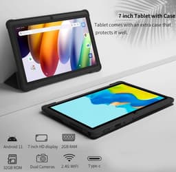 Elementkey K7 Pro 7-Inch Tablet - Robuust, Android 11 - 2GB + 2GB Extended RAM (4GB) en WiFi6 - Inclusief Flipcover — thumbnail 5