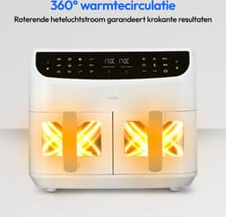 MEDION XXL Dubbele Airfryer P20 - 2 zones - 8,7 L - 2600 W - Wit — thumbnail 7