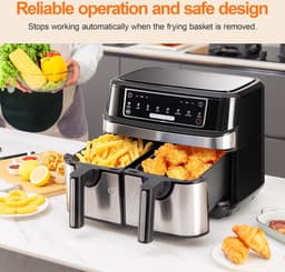 Dubbele Airfryer - Dubbele Mand - Dual Cook - Heteluchtfriteuse — thumbnail 2